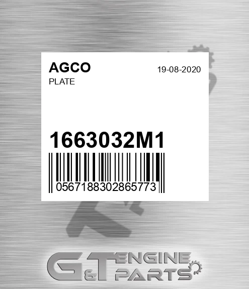 1663032M1 Plate for AGCO