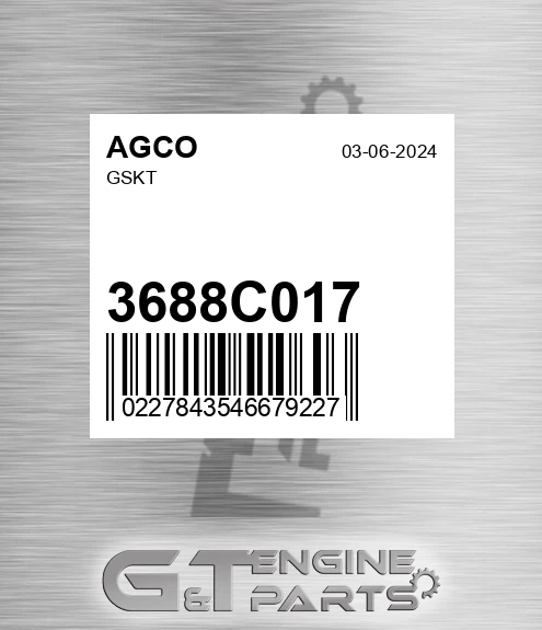 3688C017 Gskt for AGCO