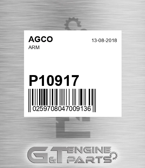 P10917 Arm for AGCO