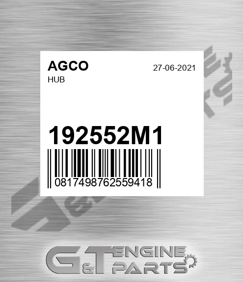 192552M1 Hub for AGCO
