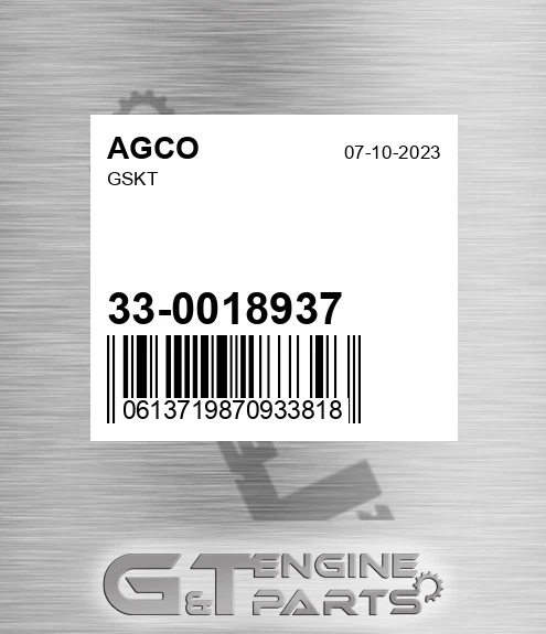 33-0018937 Gskt for AGCO