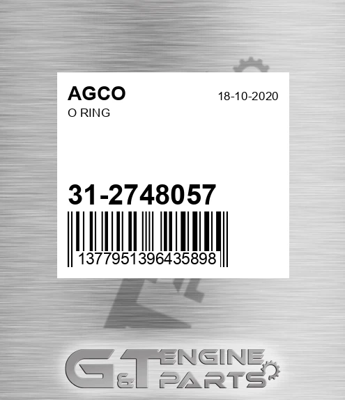 31-2748057 O Ring for AGCO