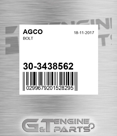 30-3438562 Bolt for AGCO