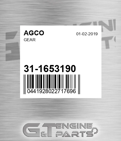 31-1653190 Gear for AGCO