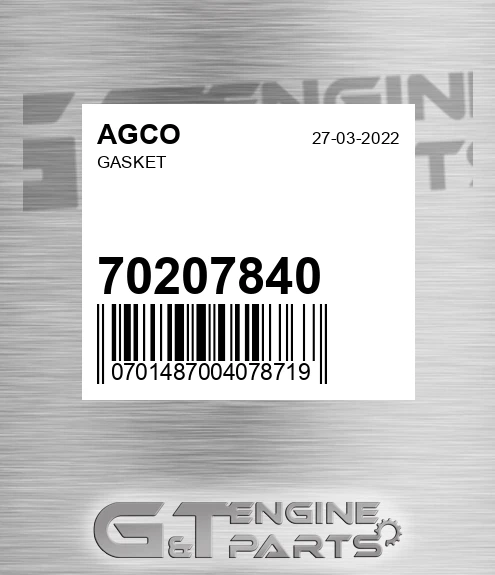 70207840 Gasket
