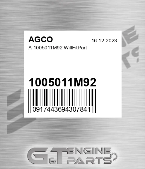 1005011M92 AGCO A- Willfitpart