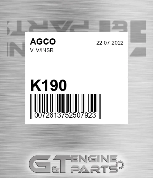 K190 Vlv/insr