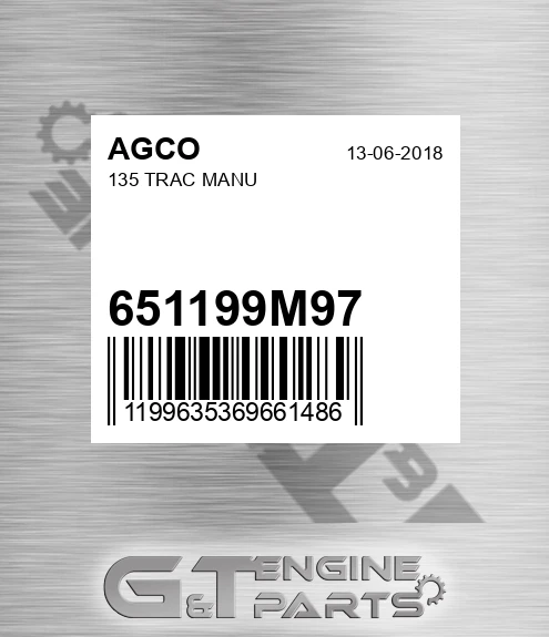 651199M97 135 Trac Manu for AGCO