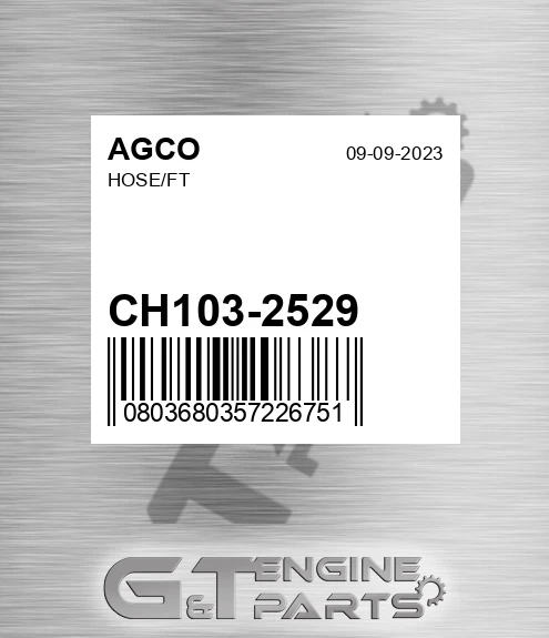 CH103-2529 Hose/ft for AGCO