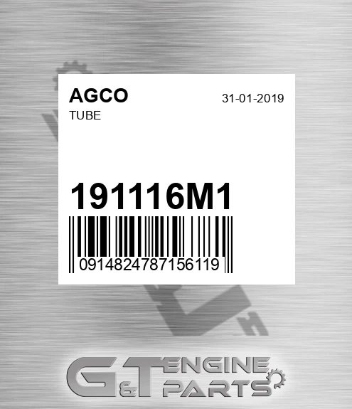 191116M1 Tube for AGCO