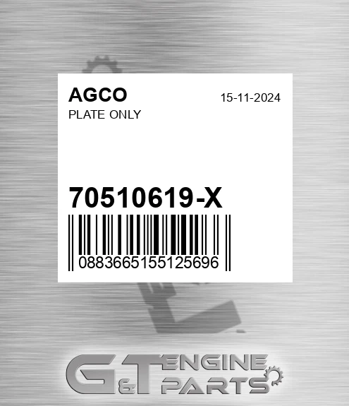 70510619-X Plate Only for AGCO