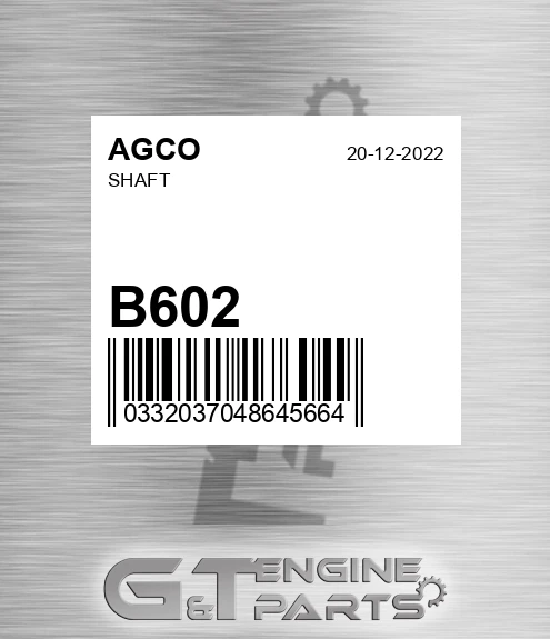 B602 Shaft for AGCO