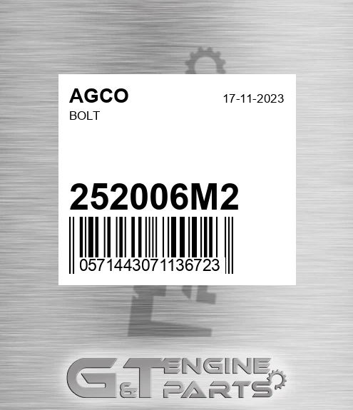 252006M2 AGCO Bolt