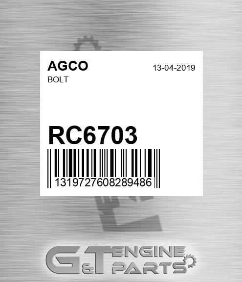 RC6703 Bolt