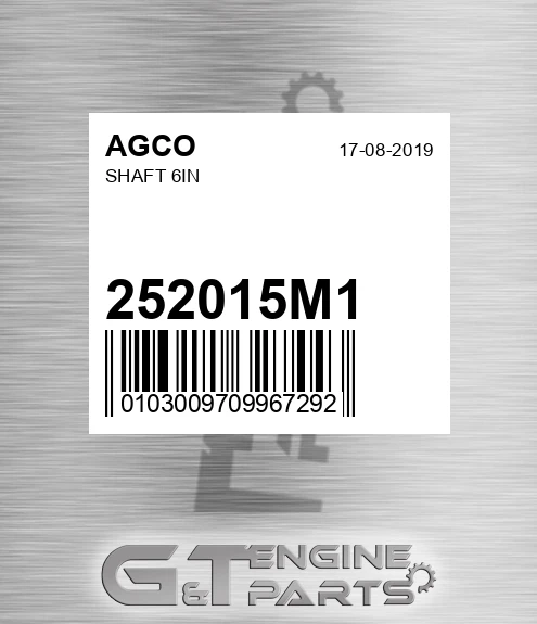 252015M1 AGCO Shaft 6in