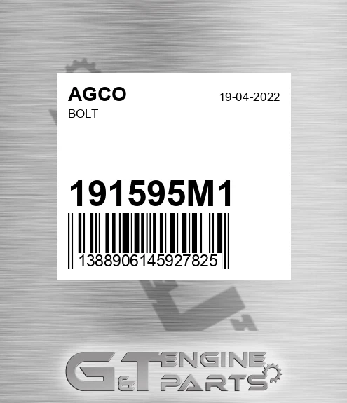 191595M1 Bolt for AGCO