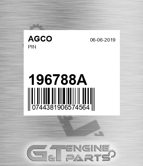 196788A Pin for AGCO