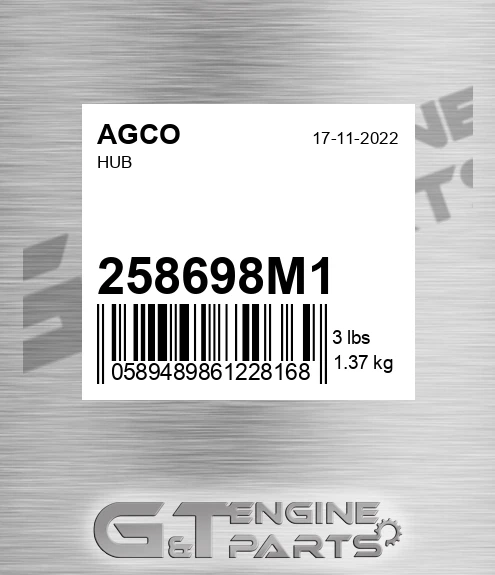 258698M1 Hub for AGCO
