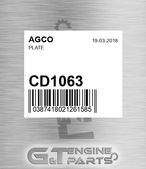 CD1063 AGCO Plate