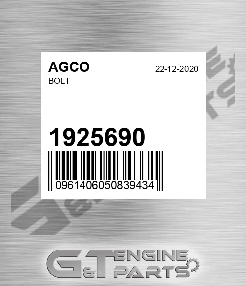 1925690 Bolt for AGCO