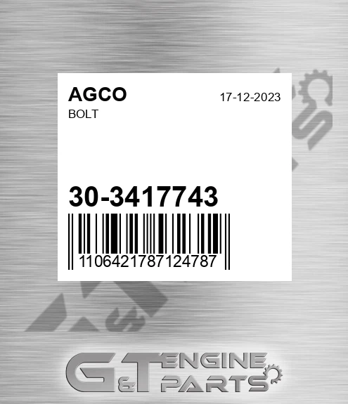 30-3417743 Bolt for AGCO