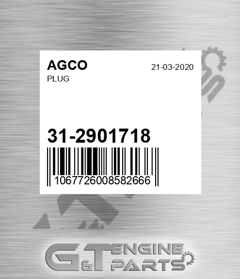 31-2901718 Plug for AGCO