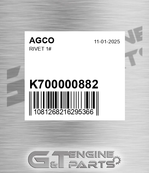 K700000882 Rivet 1#