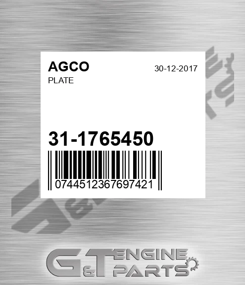 31-1765450 Plate for AGCO