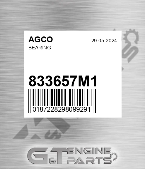 833657M1 Bearing for AGCO
