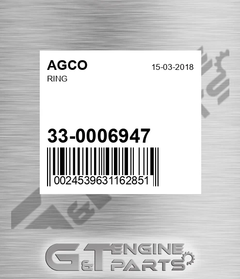 33-0006947 Ring for AGCO