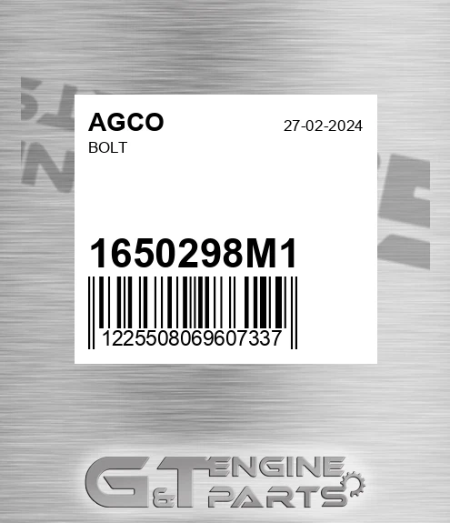 1650298M1 Bolt for AGCO