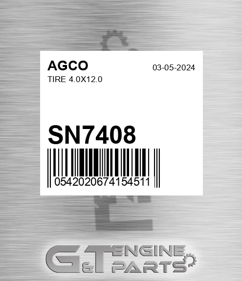 SN7408 AGCO Tire 4.0x12.0