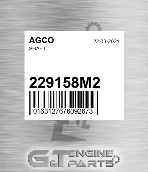 229158M2 Shaft for AGCO