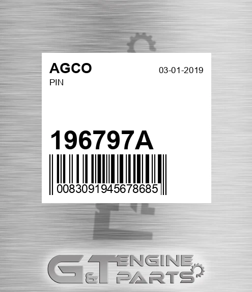 196797A Pin for AGCO