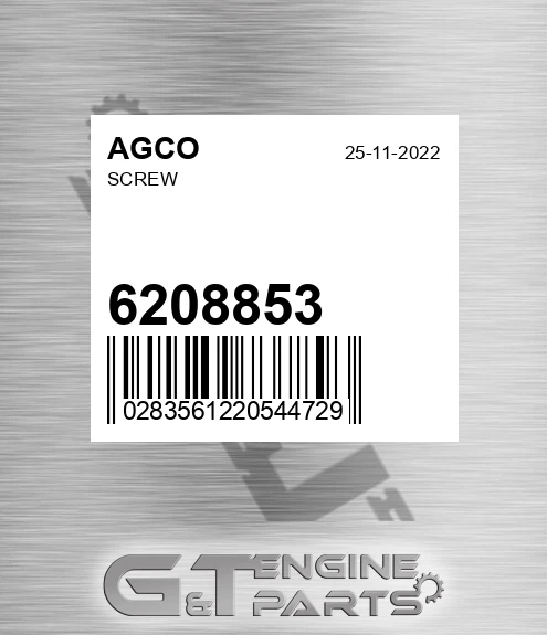 6208853 Screw for AGCO