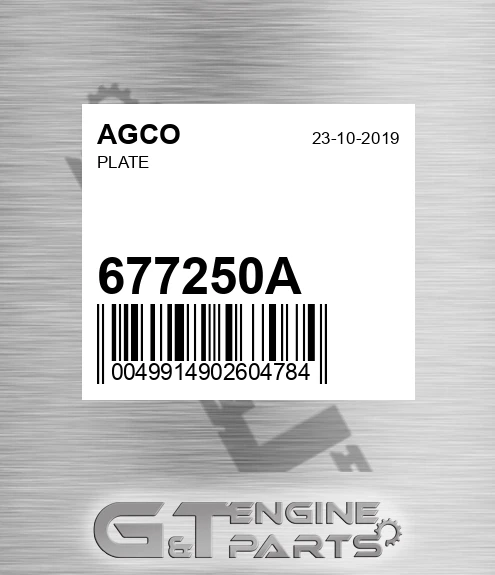 677250A AGCO Plate