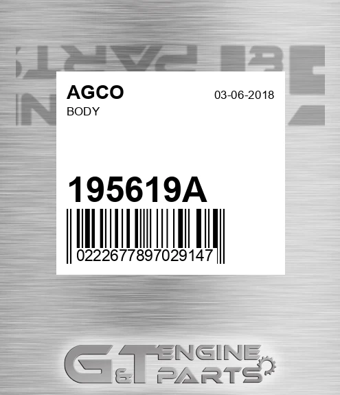 195619A Body for AGCO