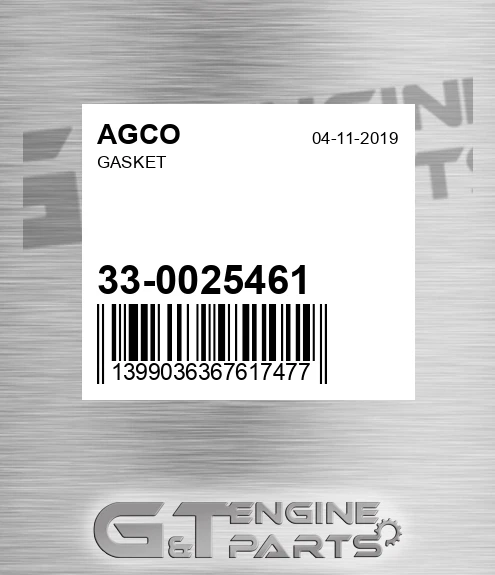 33-0025461 Gasket