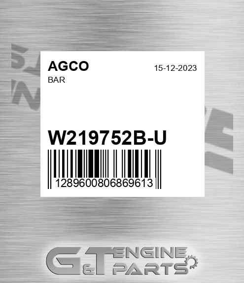 W219752B-U Bar for AGCO