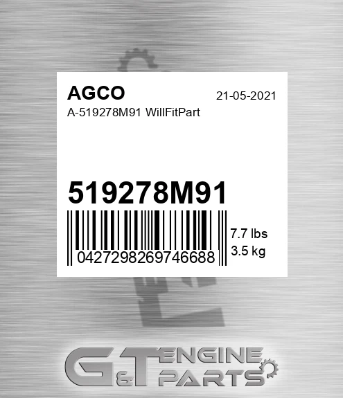 519278M91 A-519278m91 Willfitpart