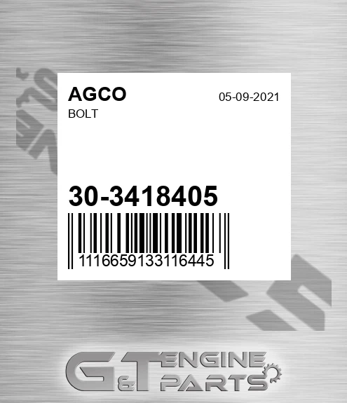 30-3418405 Bolt for AGCO