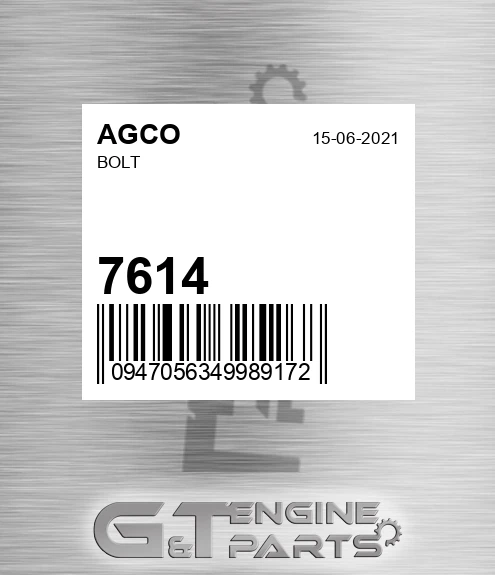 7614 Bolt for AGCO