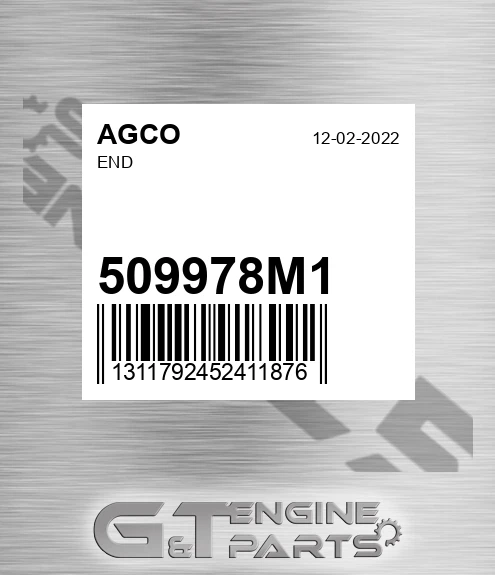 509978M1 End for AGCO