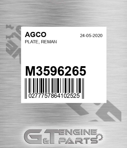 M3596265 Plate, Reman