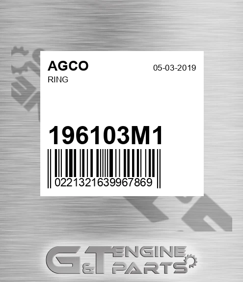 196103M1 Ring for AGCO