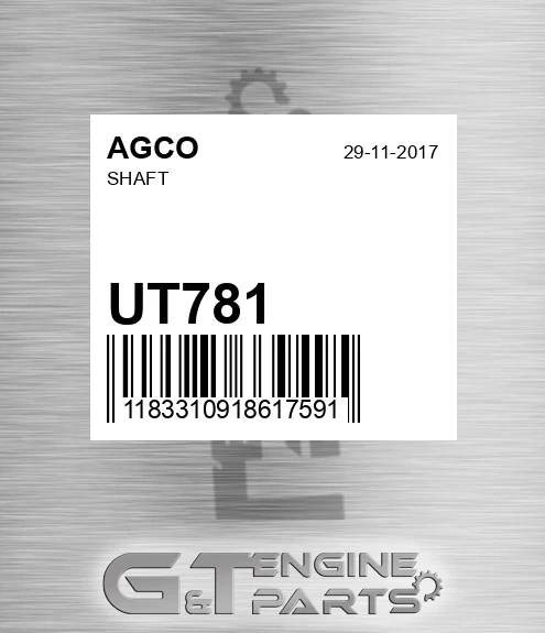 UT781 AGCO Shaft