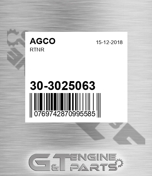 30-3025063 Rtnr for AGCO