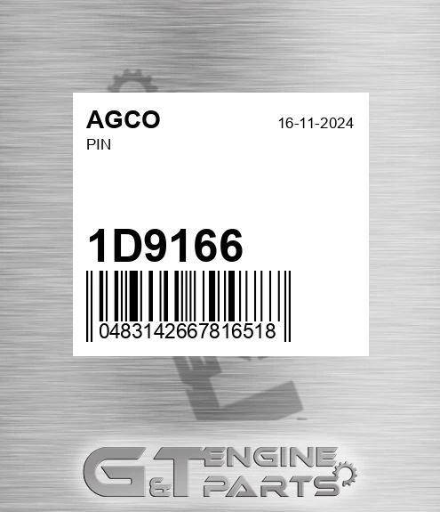1D9166 Pin for AGCO
