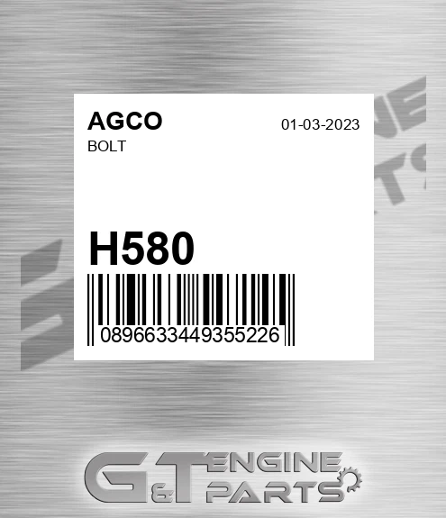 H580 Bolt