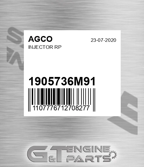 1905736M91 Injector Rp for AGCO